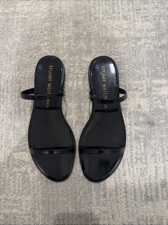 Stuart Weitzman Shoes - Stuart Weitzman Glossy Black Jelly Slide Sandals